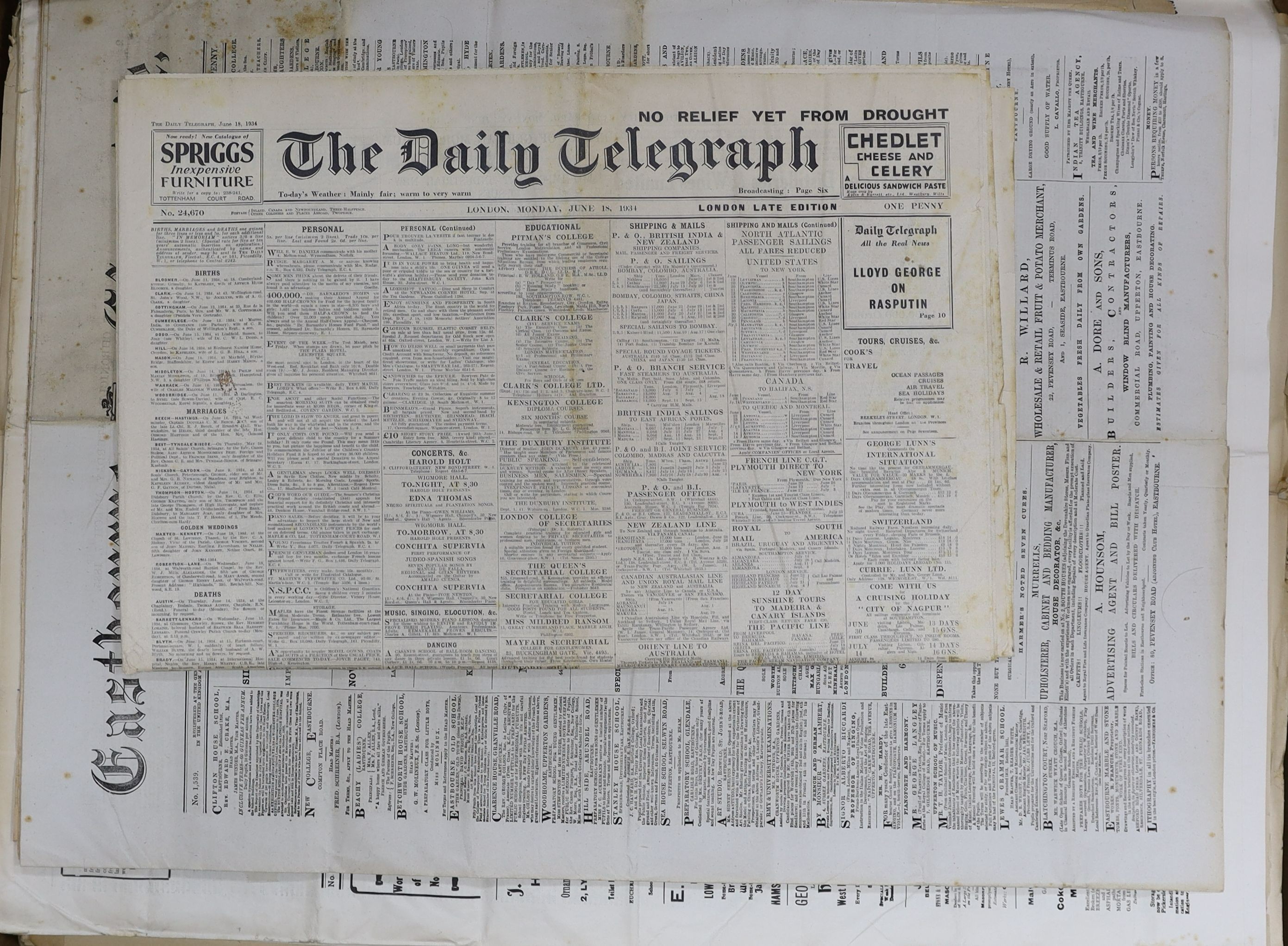 A large quantity of Victorian and later newspapers including the Eastbourne Gazette